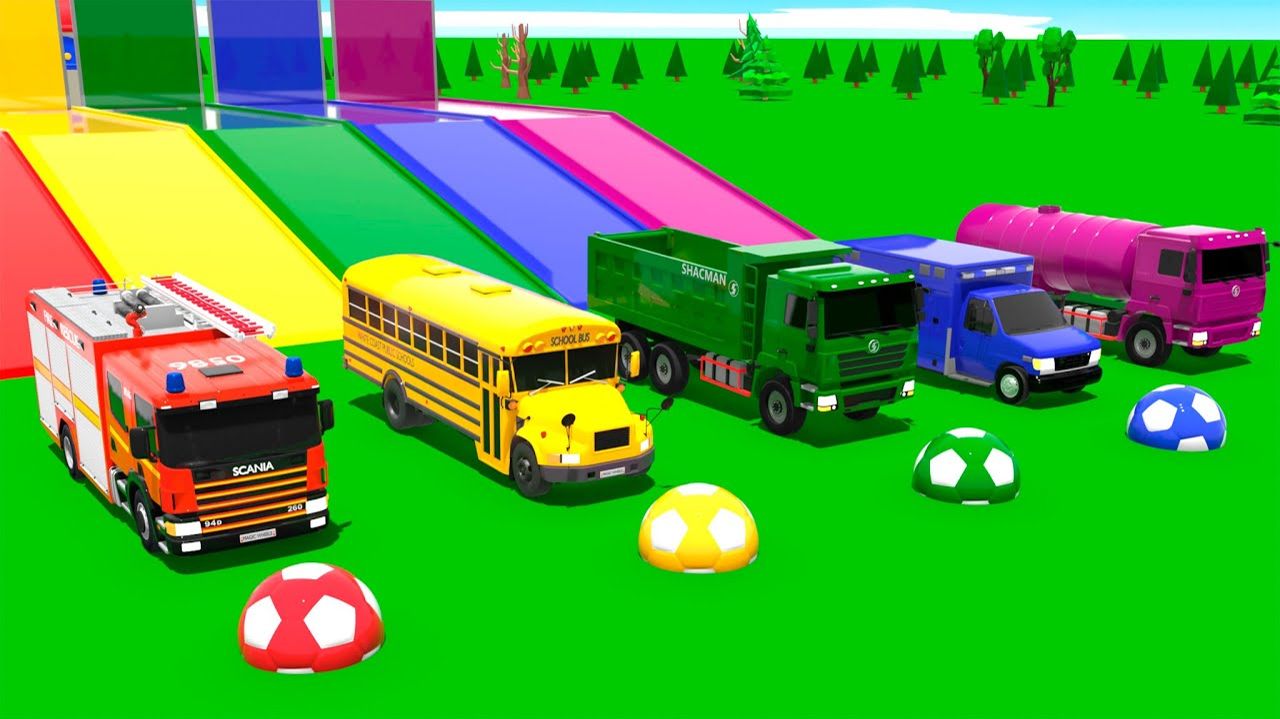 Песенка про акулёнка и семью пальчиков – Разноцветные машинки – Детские песенки для малышей