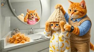 У Рыжего Котёнка случилась настоящая катастрофа со стрижкой! Как папа-кот сделал его знаменитостью!