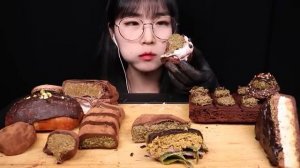 ASMR MUKBANG 두바이 쫀득쿠키 파티두바이 쫀득김밥 두바이 수건케이크 두바이 초콜릿 디저트 먹방 DUBAI CHOCOLATE DESSERT MUKBANG