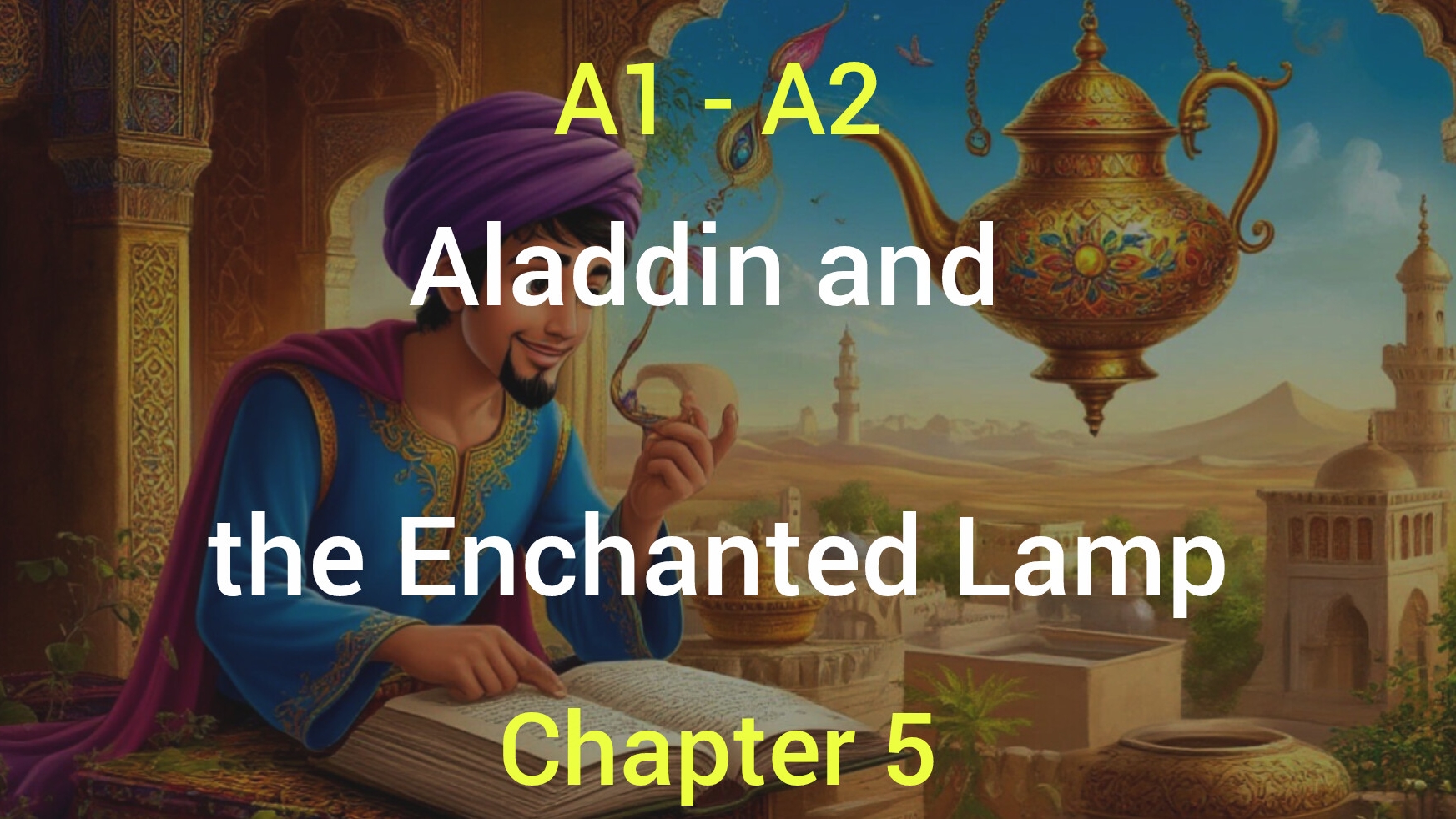 Chapter 1. Aladdin and the Enchanted Lamp. Audiobook, retold by Judith Dean. Level A1-A2.