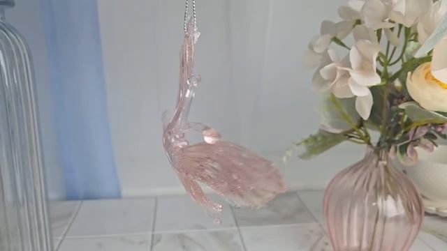 Ёлочная игрушка МОРОЗНАЯ БАБОЧКА, пластик, нежно-розовая, 11 см, 516297-3