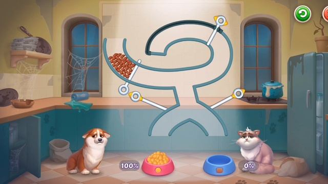 Головоломка 1 в Homescapes - накорми собачку и котика!