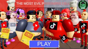 Боссы ютуба против боссов тик-тока! Побег барри из тюрьмы! #roblox #obby