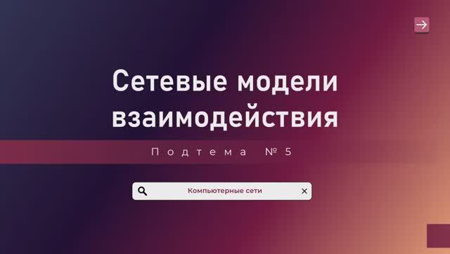 Лекция №1.5 "Сетевые модели взаимодействия"