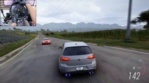 Volkswagen Golf R: 600 сил хот-хэтча 🔥 Заезд в Forza Horizon 5 на Thrustmaster T300RS 🏁