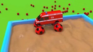 Учим цвета с 7 уличными транспортными средствами и сюрпризными игрушками на колесах!