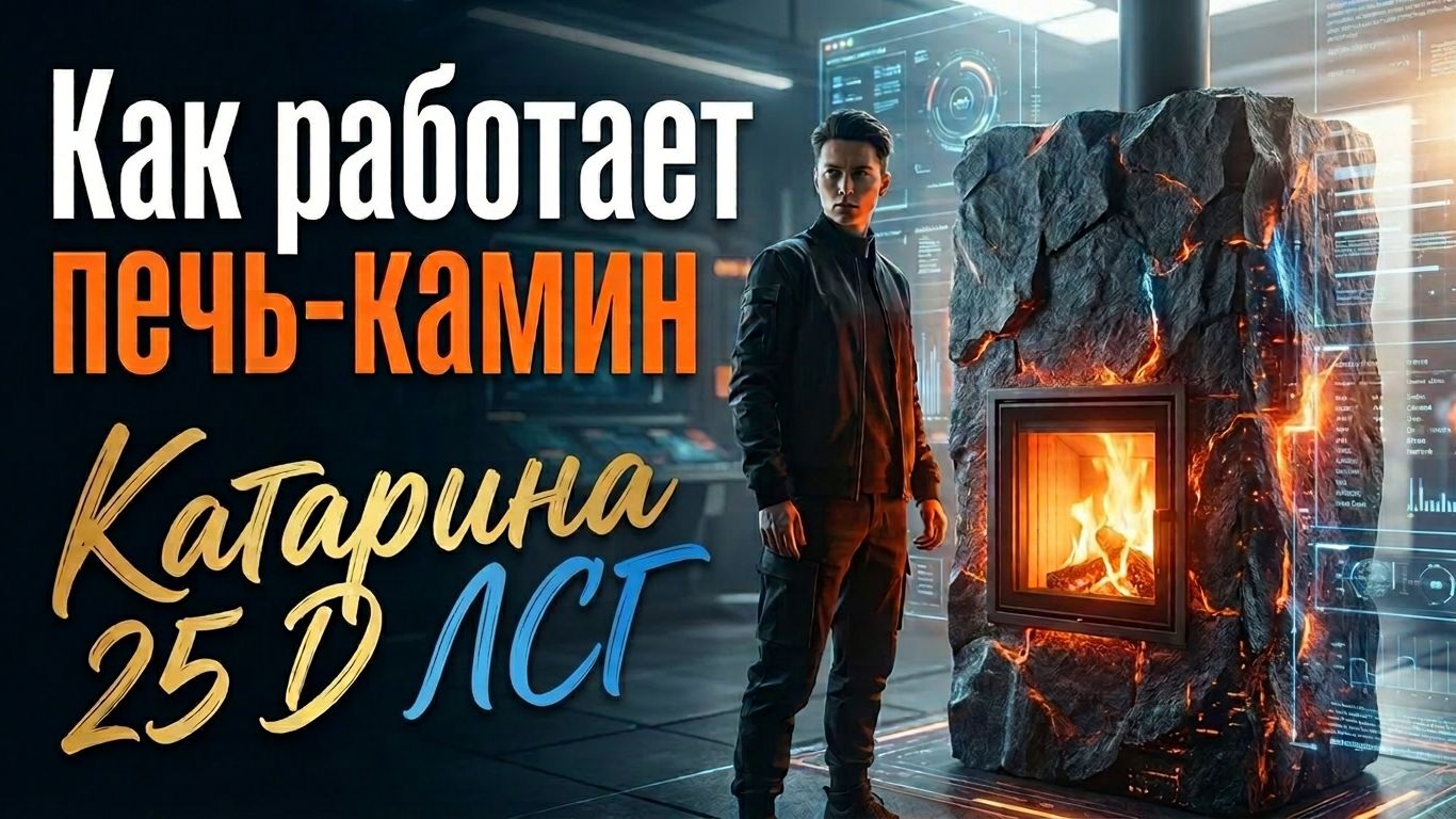Как печь-камин КАТАРИНА 25 греет сразу два помещения и работает с духовкой