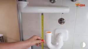 Установка сифона Spazio 1 с пластиковым отводом