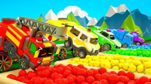 Малышка Акула - Колеса на автобусе - Детские машинки и футбольные мячи - Детские песенки для малышей