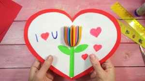 Мультик для детей-Открытка сердце на 8 МАРТА ИЗ БУМАГИ /Простая ОТКРЫТКА ИЗ БУМАГИ своими руками.