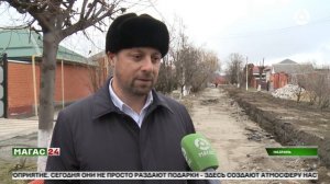 На улице Газдиева в Назрани прокладывают новую канализацию