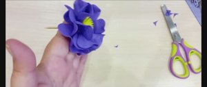 Фиолетовый цветок из фоамирана. МК цветы из фоамирана своими руками