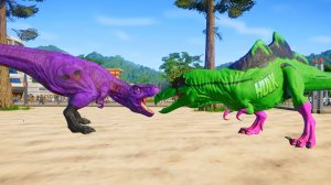 Динозавры. Мир Динозавров. Битва Динозавров. Тиранозавр.