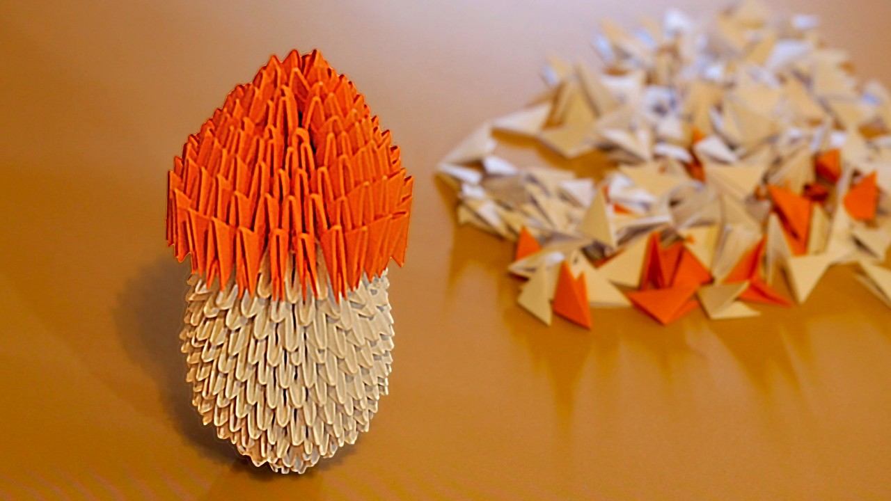 ГРИБОЧЕК 3D - модульное ОРИГАМИ | Подробная инструкция | МАСТЕР-КЛАСС | Соберет любой #stepbystep