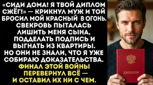 Житейские истории: «Я твой диплом сжёг!» — муж бросил его в огонь… но он не знал, ЧТО я готовлю