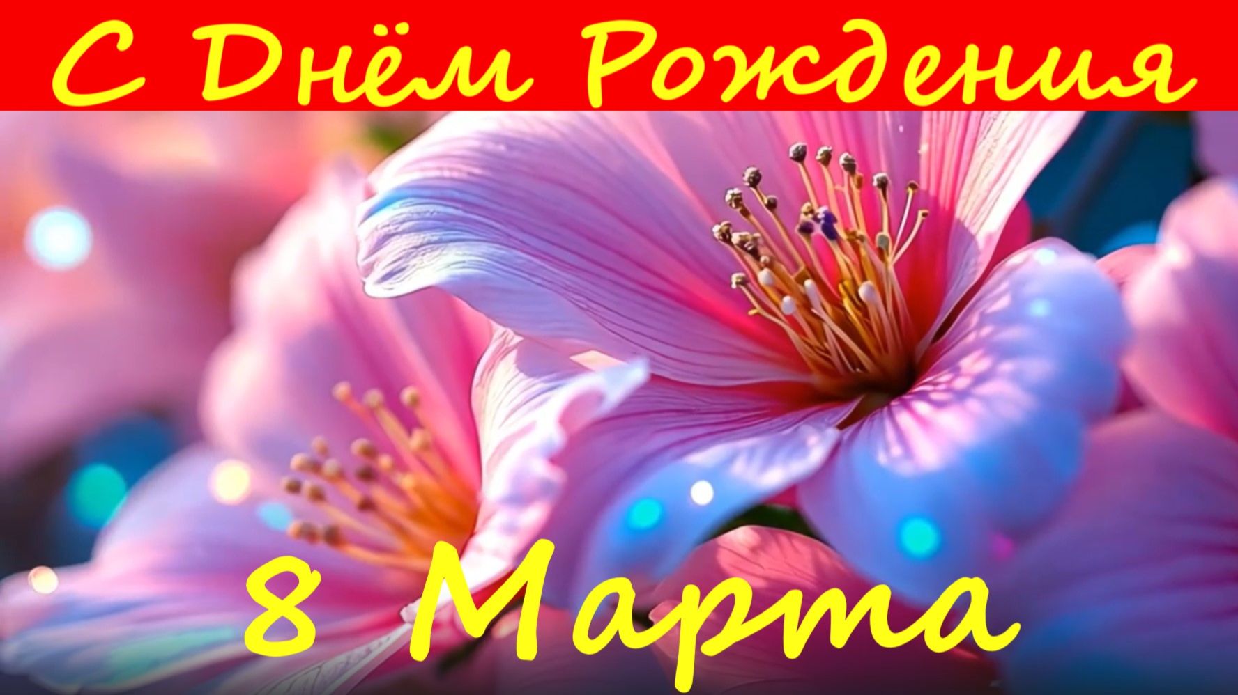 С Днём Рождения в прекрасный день 8 Марта поздравляю!