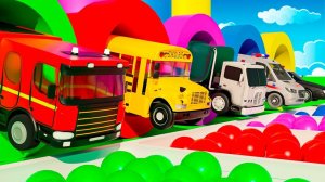 Песенка про семью пальчиков. Колеса на автобусе. Цветные шарики и машинка-щенок. Детские песенки