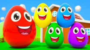 Разноцветные яйца-сюрпризы - Волшебная песенка про цвета + многое другое - Детские стишки и песенки