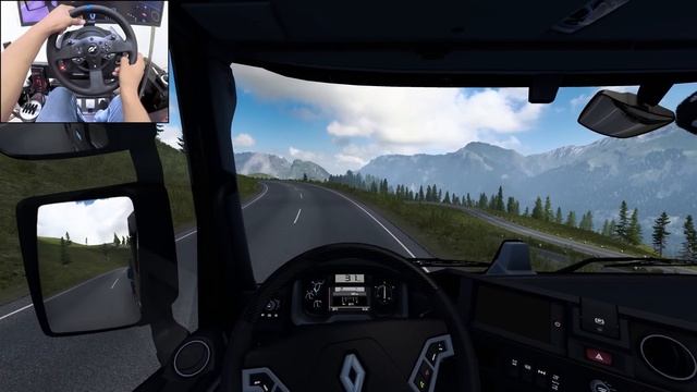 Тяжёлый груз через Австрийские Альпы 🏔️ Негабаритный рейс в ETS2 на Thrustmaster T300RS 🚛