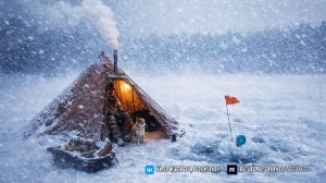 Рыбалка во время Жуткой Метели. Экстремальный Отдых с Верным Другом в Отапливаемой Палатке