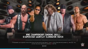 WWE The Rock vs HHH vs Ston Cold vs The Undertaker vs Mankind vs Hollywood Hogan