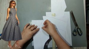 Моделирование. Платье-клеш в полоску - секреты бокового ушка. Выкройка № 1976.