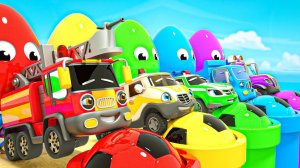 Малышка Акула — Мультфильм про футбол с машинками — Детские песенки и стишки для малышей