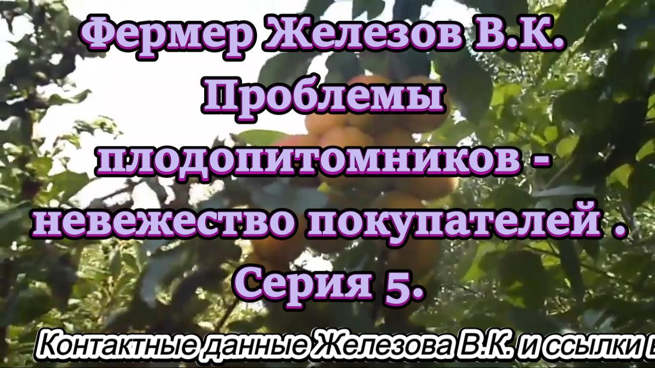 Фермер Железов В.К. Проблемы плодопитомников - невежество покупателей. Серия 5.