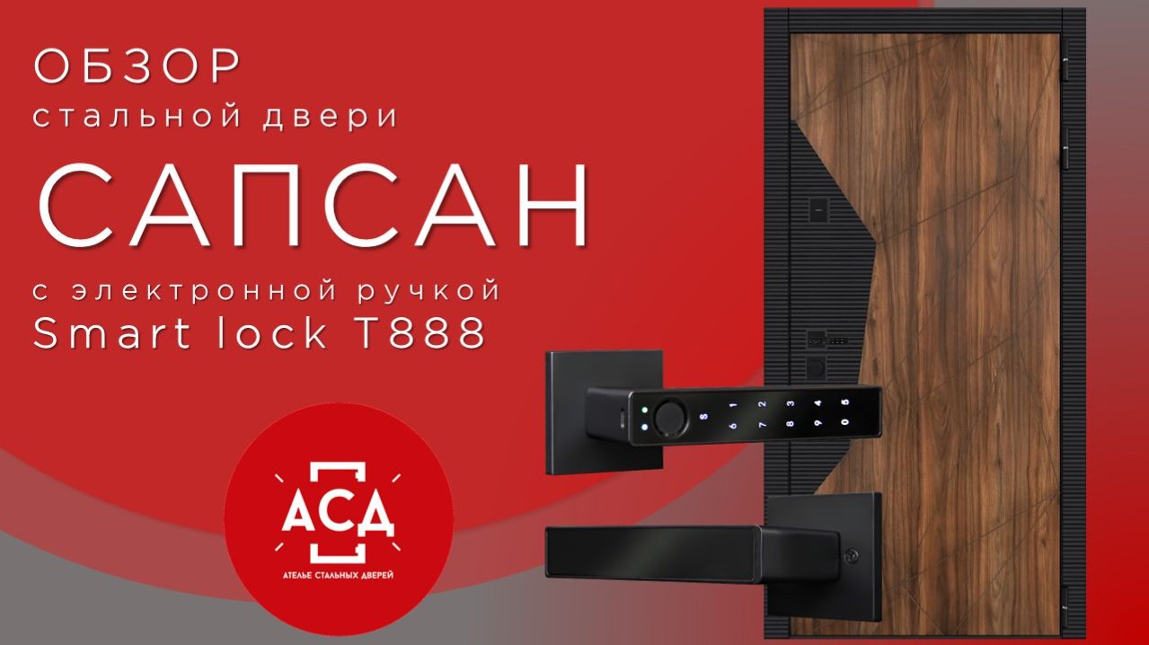 Стальная дверь Сапсан (умная дверная ручка Smart lock t888)
