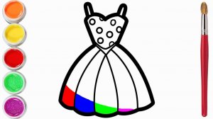 Мультик для детей-Как нарисовать ПЛАТЬЕ/Рисунок ПЛАТЬЯ для детей
