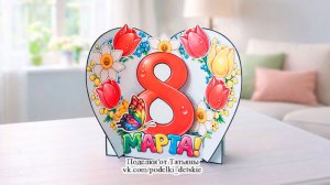 Поделка на 8 Марта. Подарок из бумаги своими руками