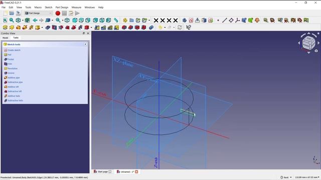 FreeCAD Как сделать канавку на цилиндре