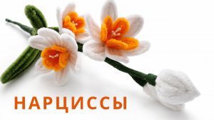 Веточка нарциссов из синельной проволоки | DIY весенние цветы своими руками
