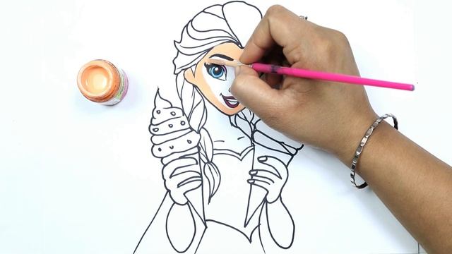 Рисуем девочку с мороженным.Мультик для детей