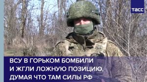 Боец Лысый: ВСУ в Горьком бомбили и жгли ложную позицию, думая что там силы РФ