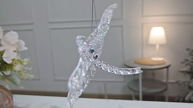 Ёлочная игрушка МОРОЗНАЯ СТРЕКОЗА, пластик, прозрачная, 13 см, 516298-2