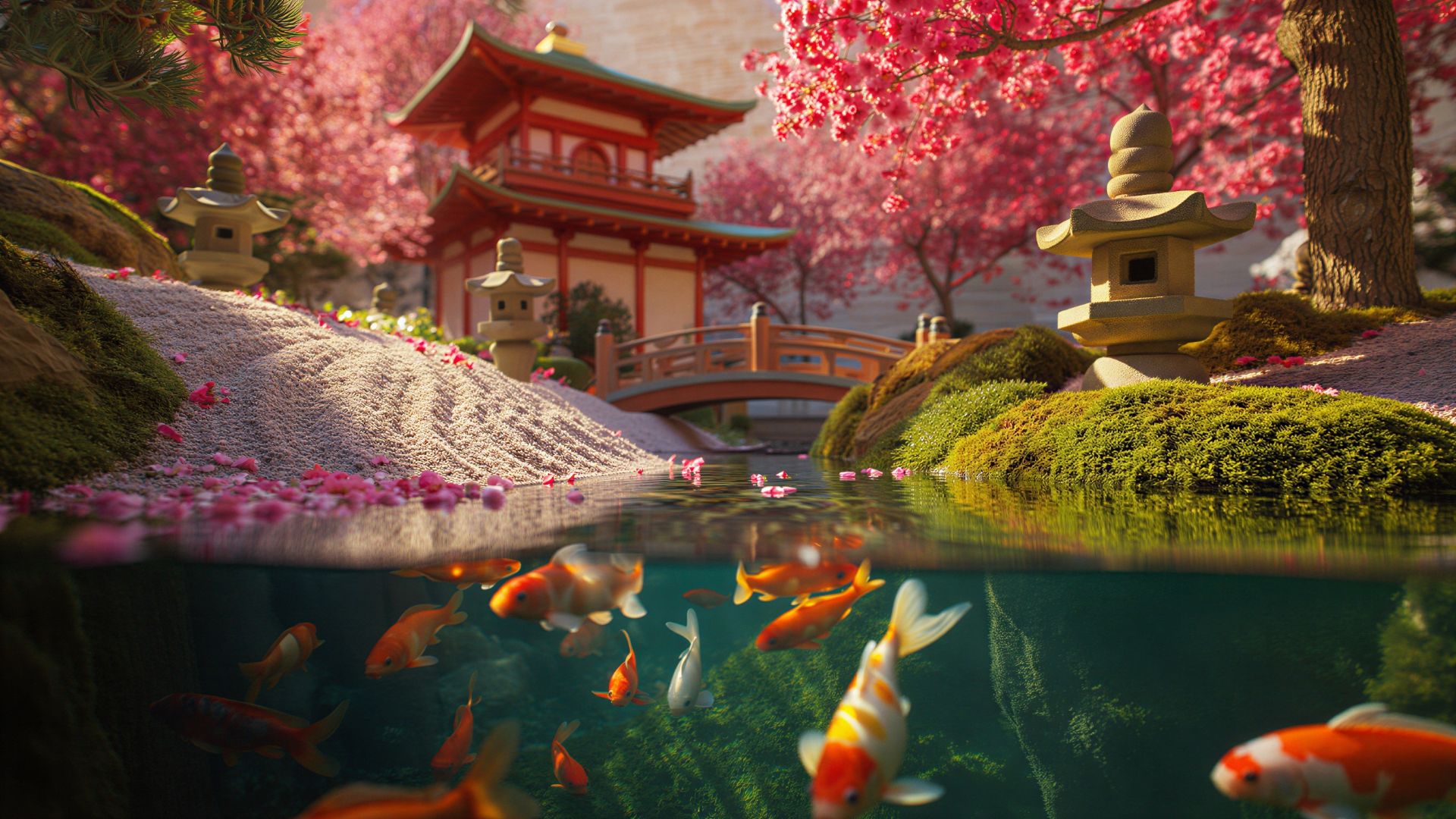 ✧ Минималистичная японская эмбиент-музыка для работы, учебы и и отдыха | Koi Pond Scenery