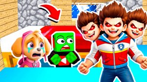 ПРЯЧЕМСЯ ПОД КРОВАТЬЮ от ТРЁХГОЛОВОГО РАЙДЕРА ЩЕНЯЧИЙ ПАТРУЛЬ в МАЙНКРАФТ