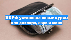 ЦБ РФ установил новые курсы для доллара, евро и юаня