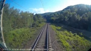 Белореченская-Туапсе из кабины машиниста грузового поезда. К сожалению звука нет.