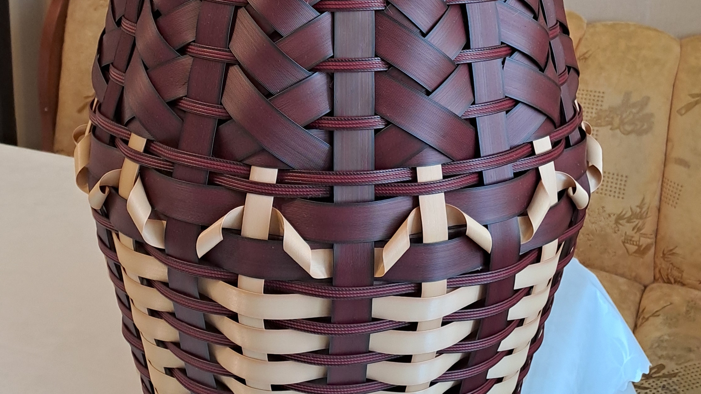 Ваза из ротанга.  Полиротанг.  Лента