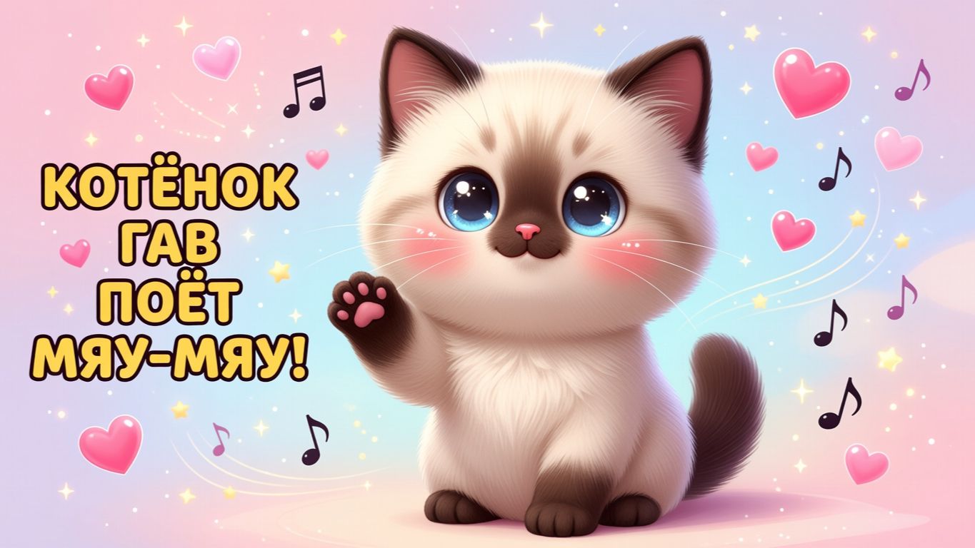 Котёнок Гав поёт “Мяу-мяу”! Песенка для малышей 🐱❤️