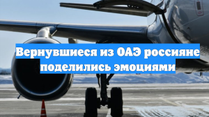 Вернувшиеся из ОАЭ россияне поделились эмоциями