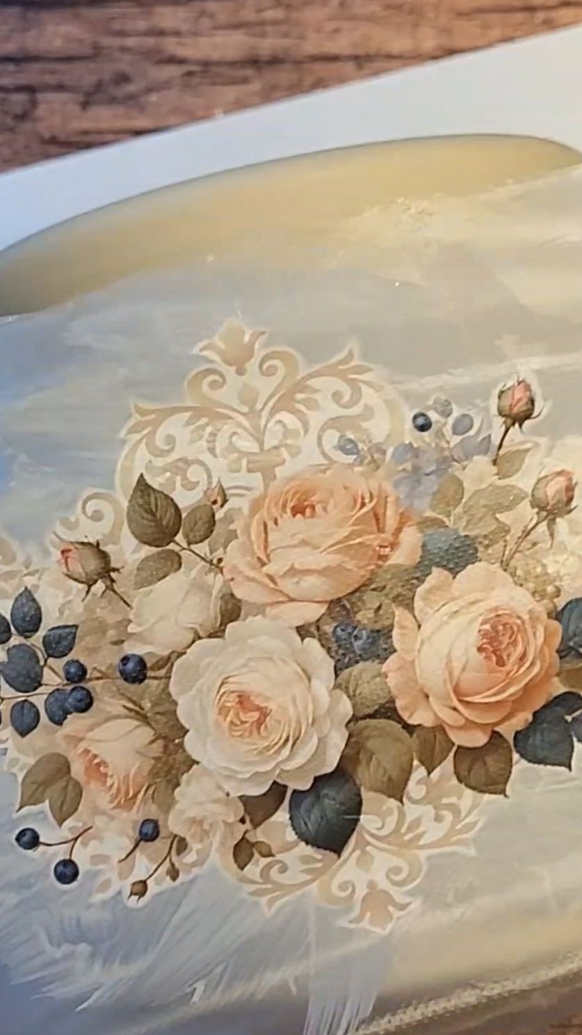 Бочонок из липы "Розы" - Декупаж