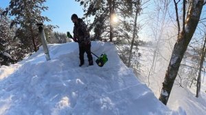 Greenworks GD40SS2 в расчистке крыши