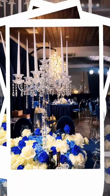 Оформление Юбилея. Декор в синем цвете.