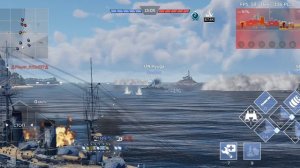 морское сражение в мобильной игре Вартандер Японский линкор IJN Yamashiro