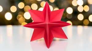 Бумажная звезда оригами из 1 листа