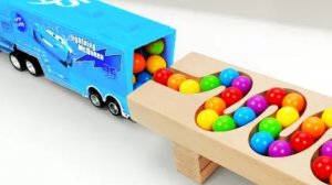 Залипательное видео для детей. Скатываем шарики с горки в машинку. Видеодлядетей.#дети#видеодлядетей