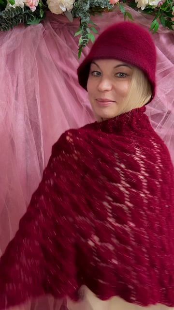 Обзор вязаная шаль с ажурным узором